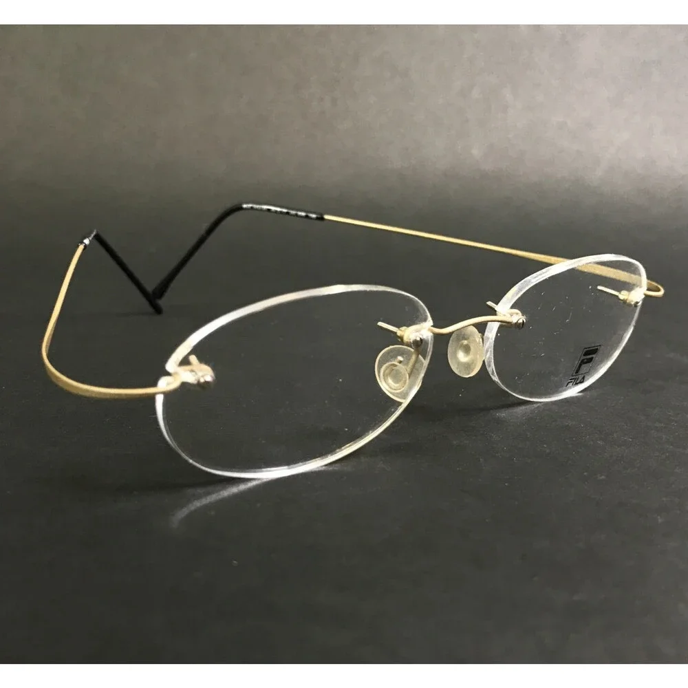 Vintage Fila Eyeglasses Frames Mod. VF8185 col. 648 Titanium Flex Gold 49-17-140